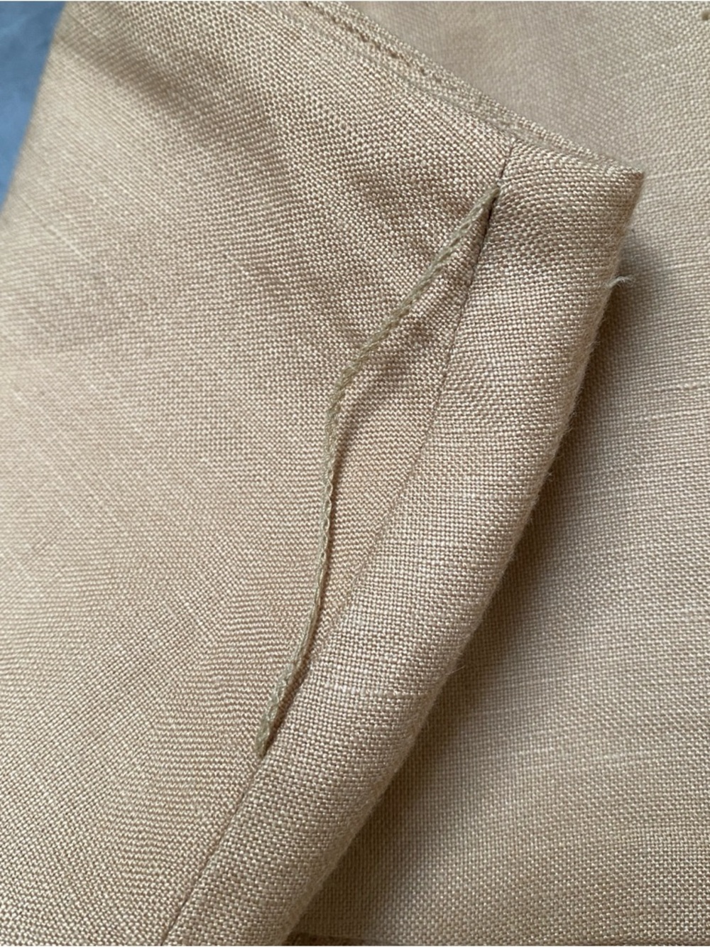 NY Collection Neutral Minimalist Tan Sand Linen Rayon Wrap Midi Skirt S - Picture 8 of 8